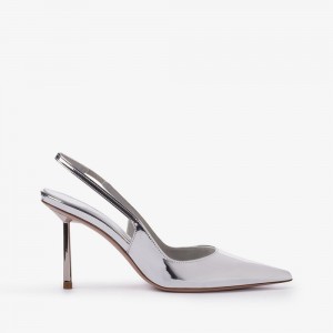 Le Silla BELLA SLINGBACK 80 mm Argento Metal | IT_LS66901