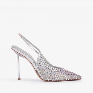 Le Silla GILDA SLINGBACK 100 mm Argento | IT_LS38173