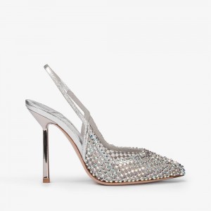 Le Silla GILDA SLINGBACK 100 mm Argento | IT_LS93551