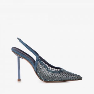 Le Silla GILDA SLINGBACK 100 mm Blu | IT_LS87306