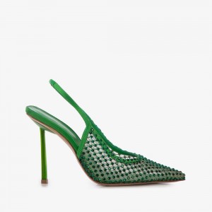 Le Silla GILDA SLINGBACK 100 mm Verde Acqua Verdi | IT_LS49593