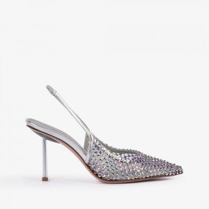 Le Silla GILDA SLINGBACK 80 mm Argento | IT_LS87351