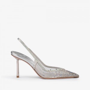 Le Silla NICOLE SLINGBACK 80 mm Argento | IT_LS45730