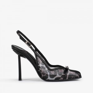 Le Silla VITTORIA SLINGBACK 100 mm Nere Leopardate | IT_LS86334