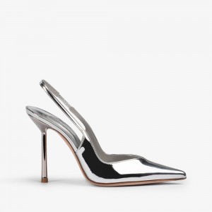 Le Silla VIVIENNE SLINGBACK 100 mm Argento Metal | IT_LS65304