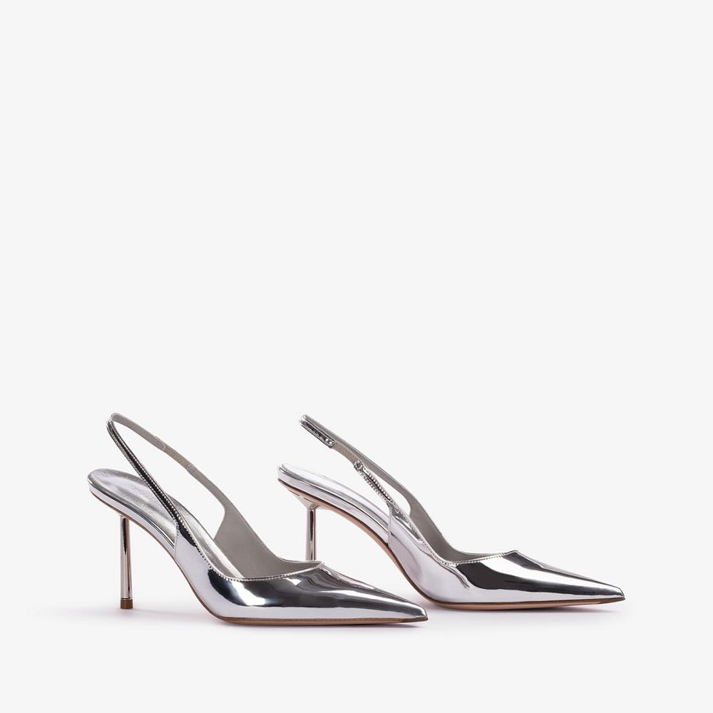 Le Silla BELLA SLINGBACK 80 mm Argento Metal | IT_LS66901