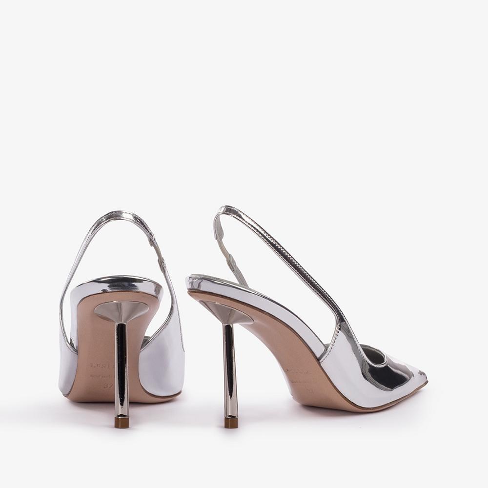 Le Silla BELLA SLINGBACK 80 mm Argento Metal | IT_LS66901