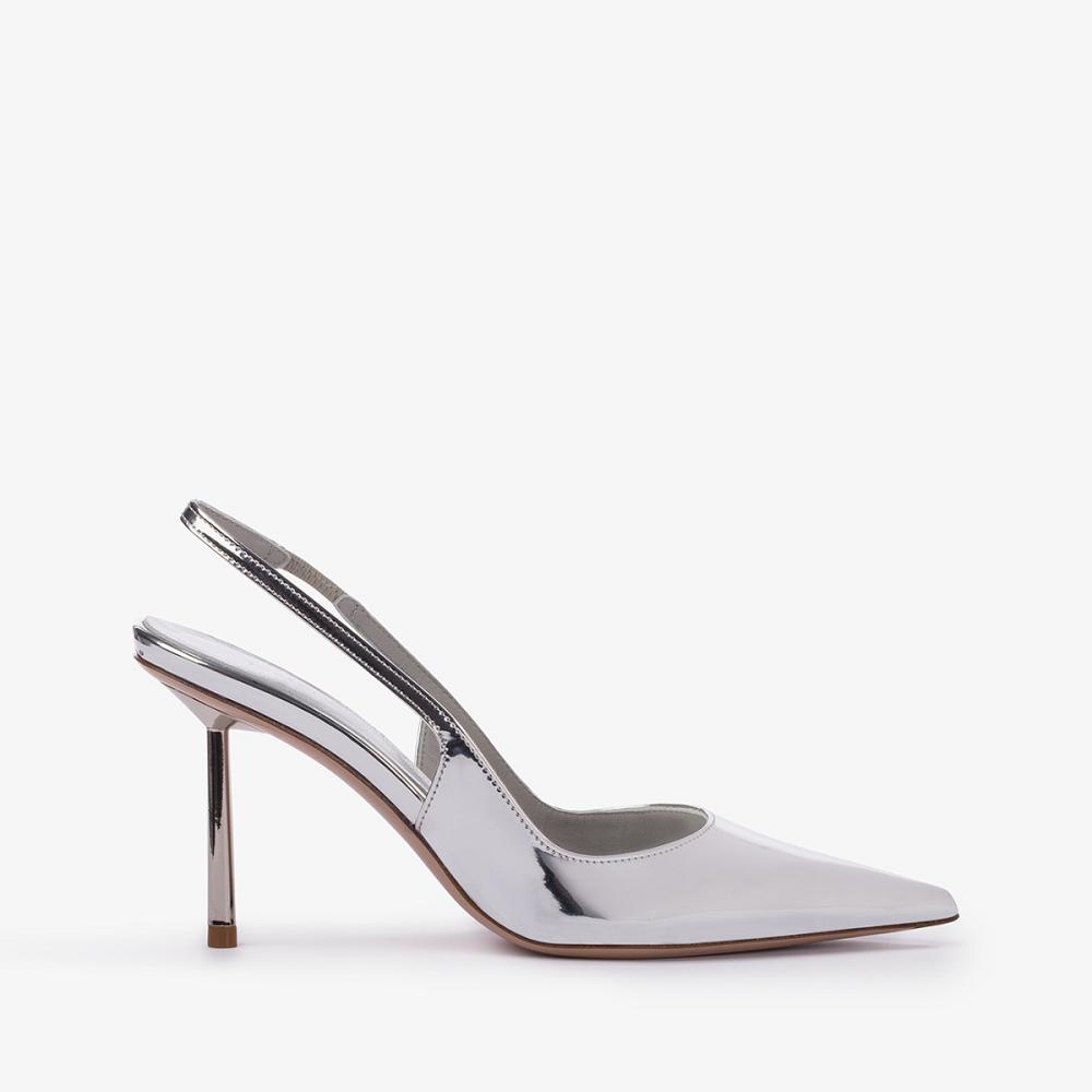 Le Silla BELLA SLINGBACK 80 mm Argento Metal | IT_LS53300