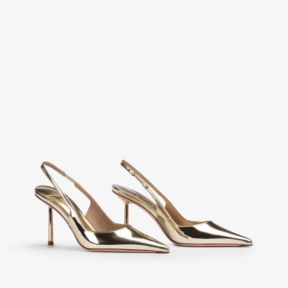 Le Silla BELLA SLINGBACK 80 mm Platino Metal | IT_LS28915