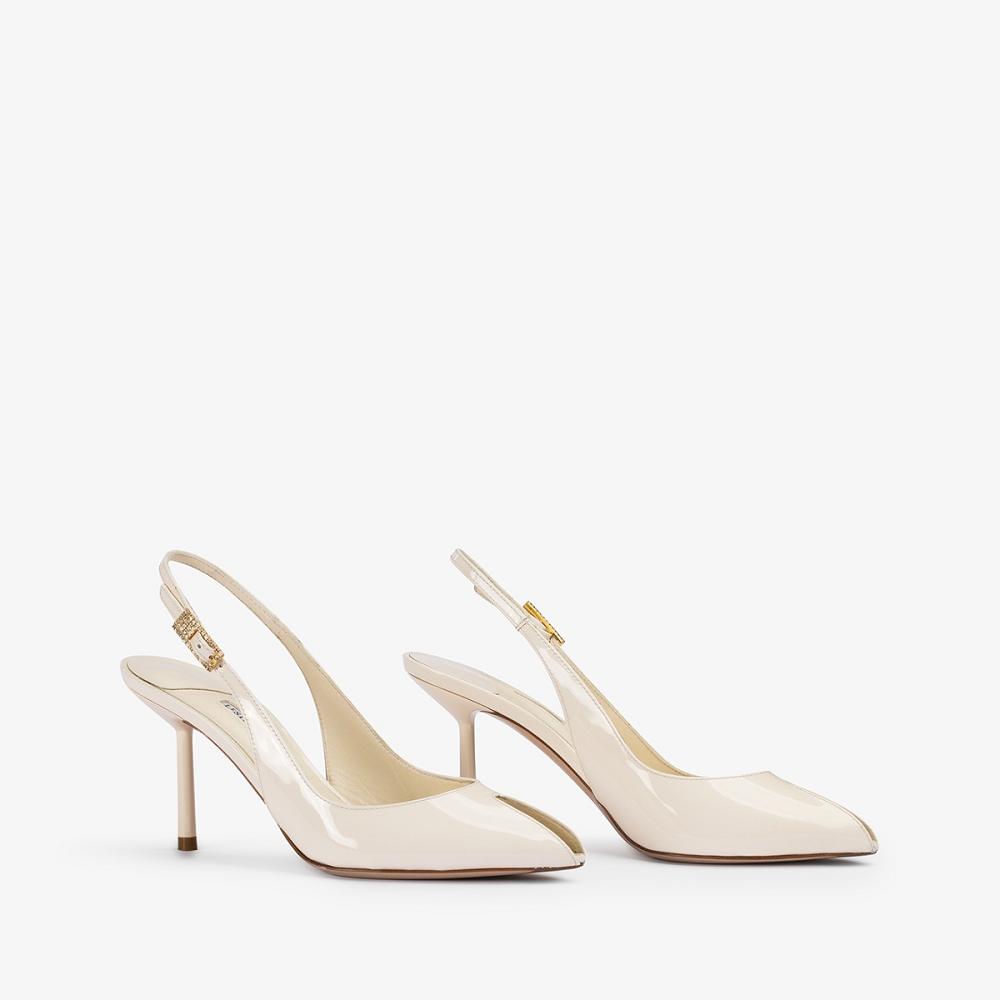 Le Silla CLIVAGE SLINGBACK 80 mm Bianche | IT_LS89584