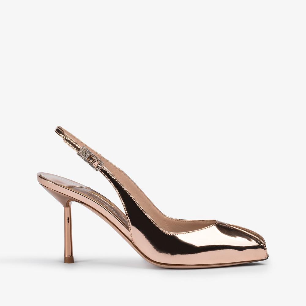 Le Silla CLIVAGE SLINGBACK 80 mm Rosa Oro Metal | IT_LS87792