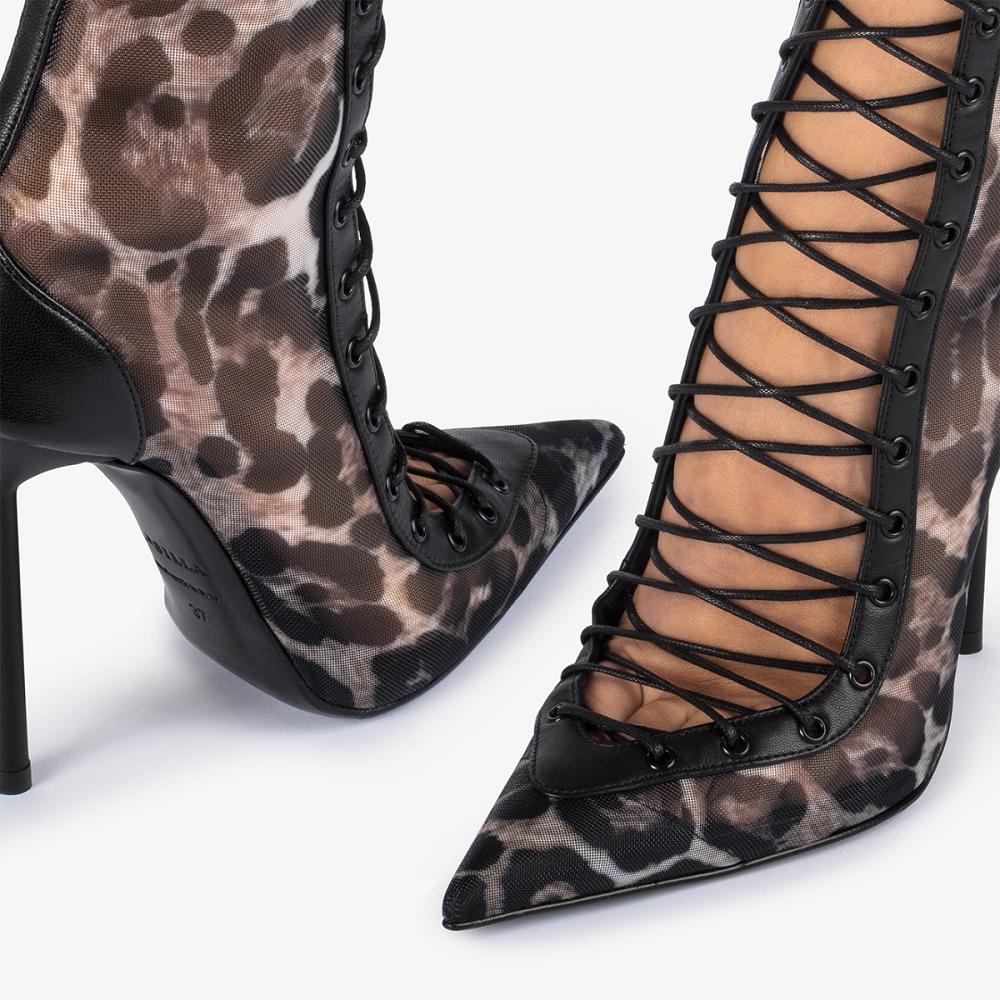 Le Silla COLETTE ANKLE BOOT 120 mm Nere Leopardate | IT_LS64123