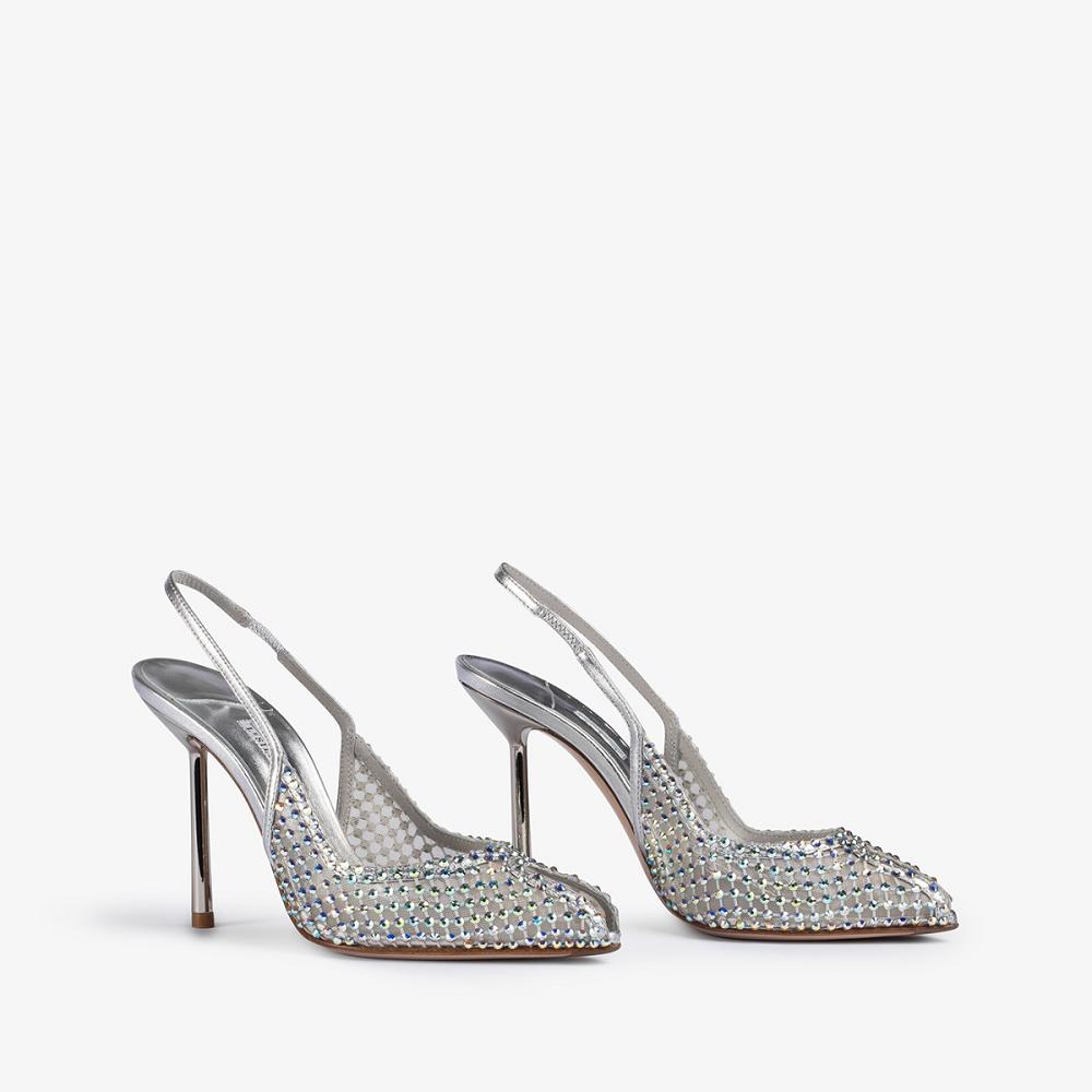 Le Silla GILDA SLINGBACK 100 mm Argento | IT_LS54234