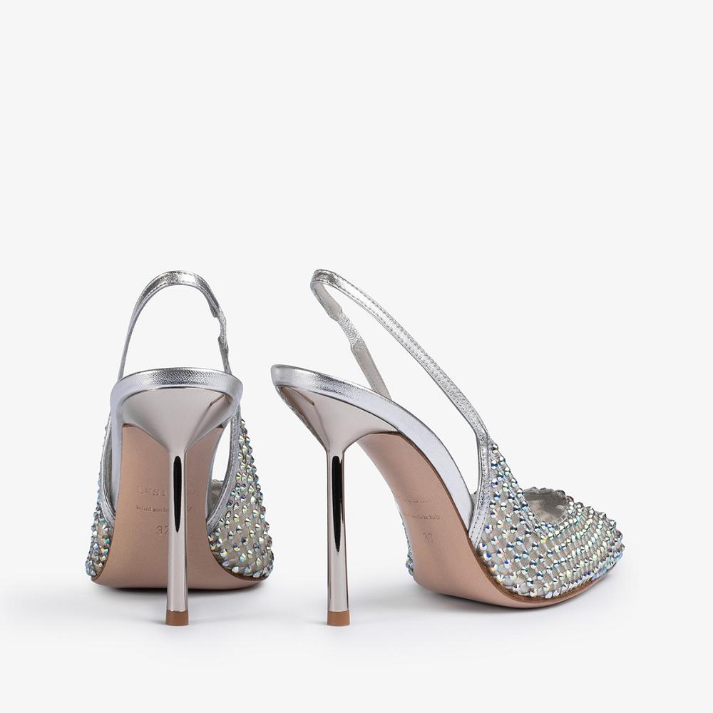 Le Silla GILDA SLINGBACK 100 mm Argento | IT_LS54234