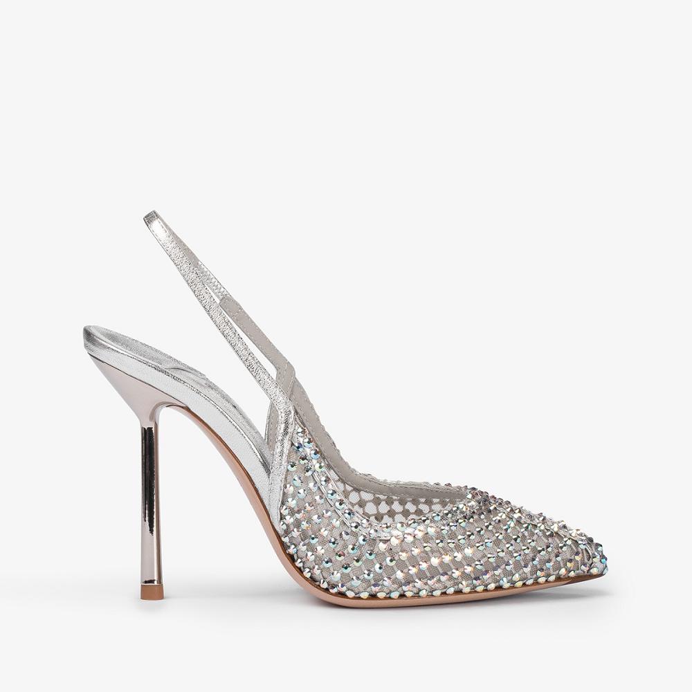 Le Silla GILDA SLINGBACK 100 mm Argento | IT_LS54234