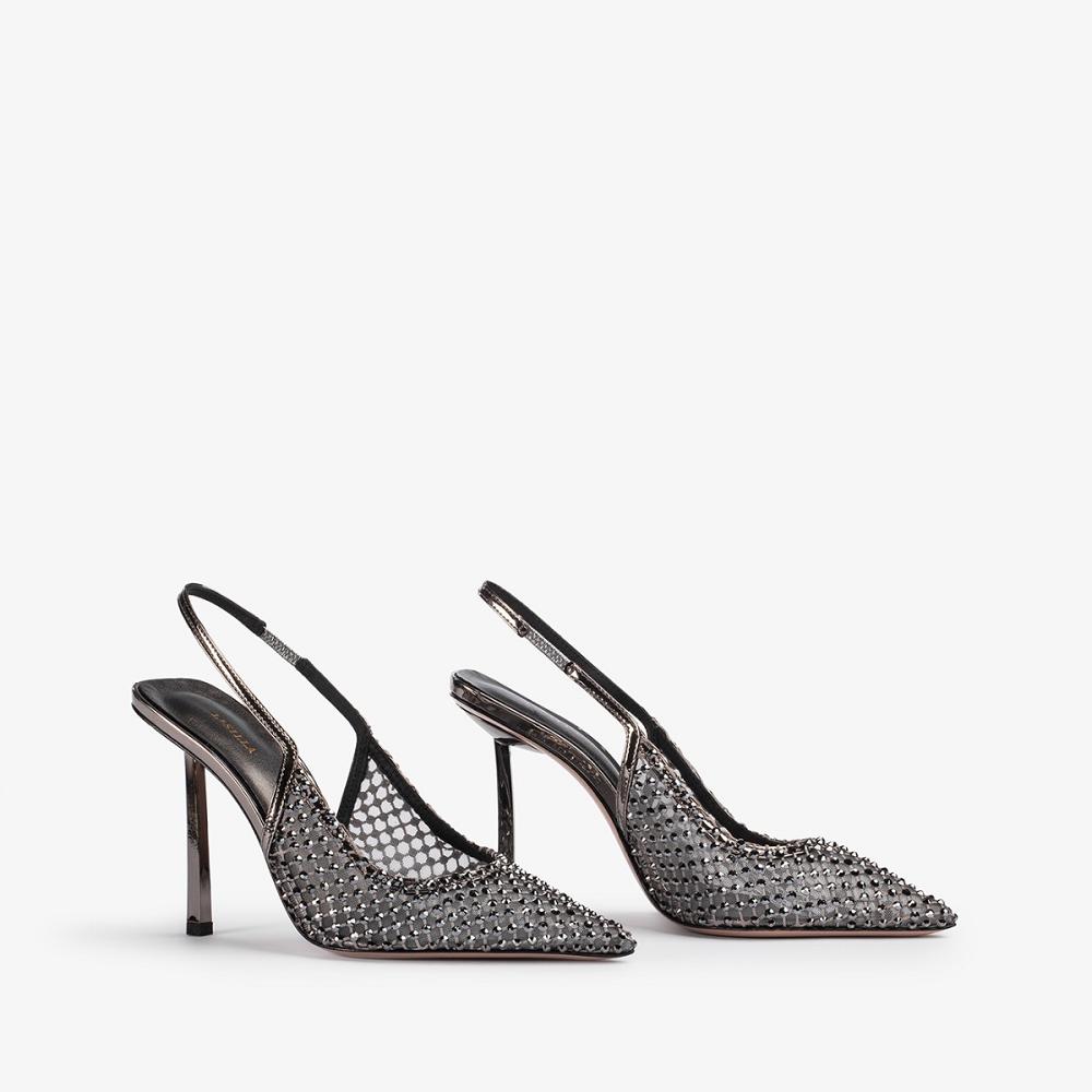 Le Silla GILDA SLINGBACK 100 mm Blu Grigie | IT_LS44244