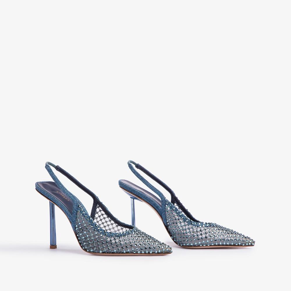 Le Silla GILDA SLINGBACK 100 mm Blu | IT_LS87306