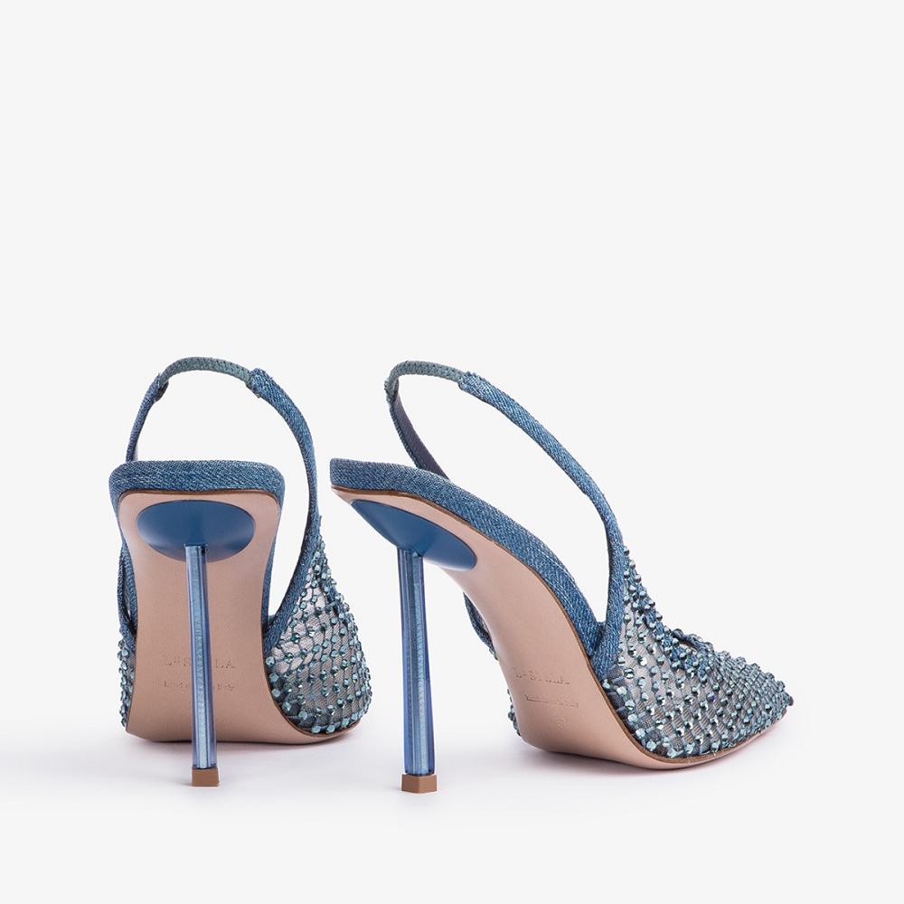 Le Silla GILDA SLINGBACK 100 mm Blu | IT_LS87306