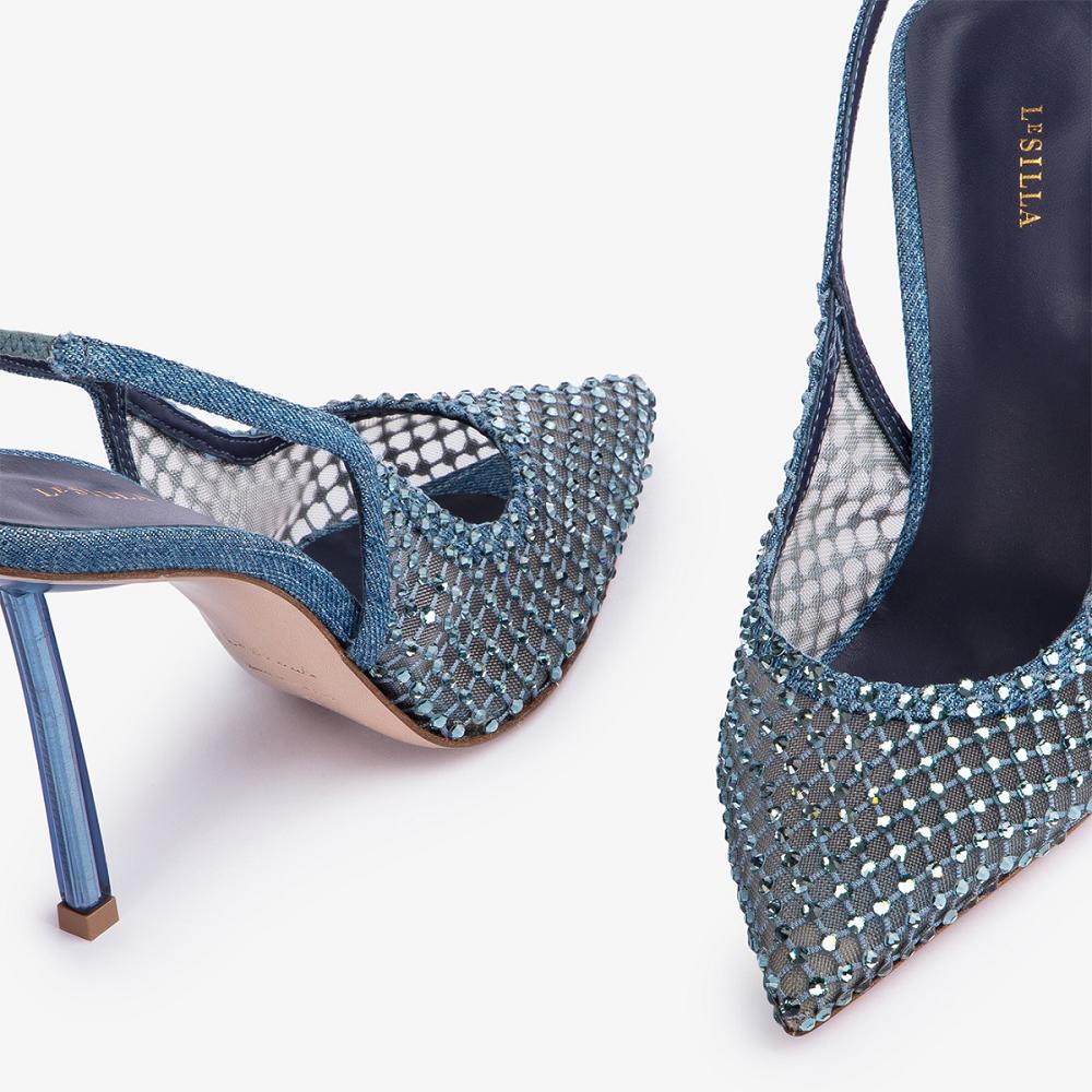 Le Silla GILDA SLINGBACK 100 mm Blu | IT_LS87306