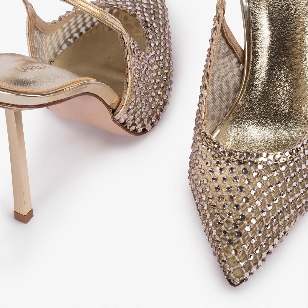 Le Silla GILDA SLINGBACK 100 mm Platino | IT_LS48935