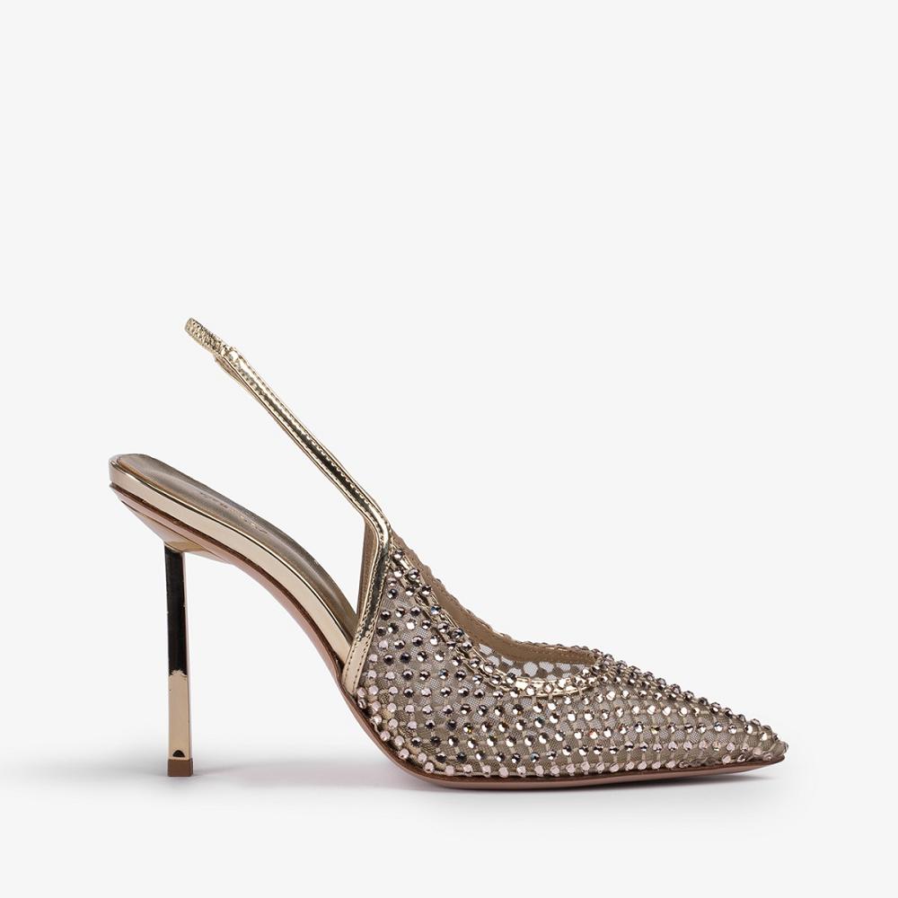 Le Silla GILDA SLINGBACK 100 mm Platino | IT_LS48935