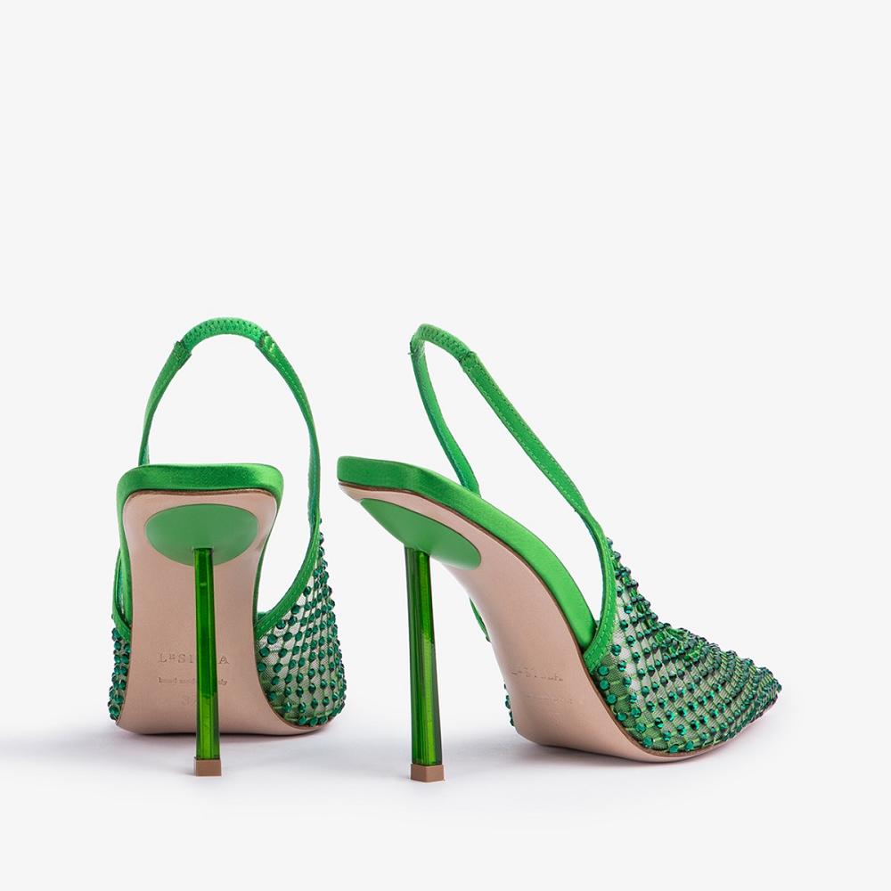 Le Silla GILDA SLINGBACK 100 mm Verde Acqua Verdi | IT_LS49593