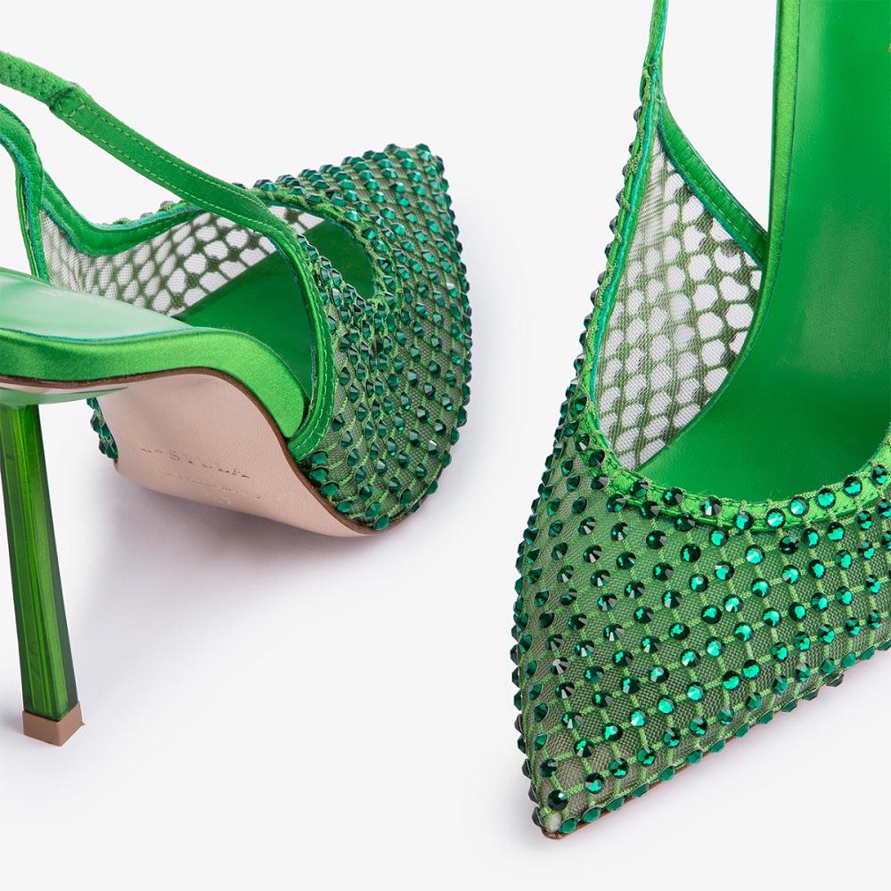 Le Silla GILDA SLINGBACK 100 mm Verde Acqua Verdi | IT_LS49593