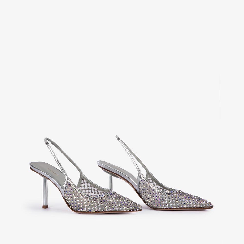 Le Silla GILDA SLINGBACK 80 mm Argento | IT_LS87351