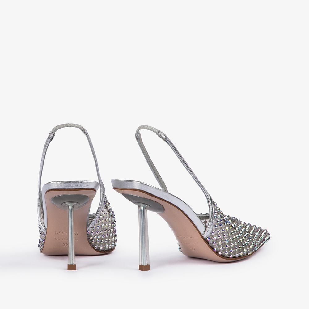 Le Silla GILDA SLINGBACK 80 mm Argento | IT_LS87351