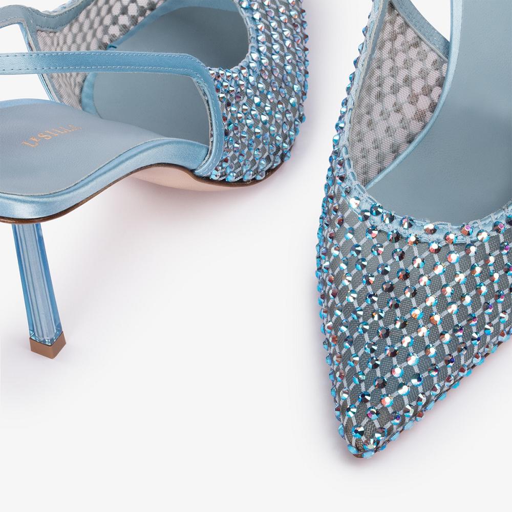 Le Silla GILDA SLINGBACK 80 mm Blu Blu | IT_LS63247