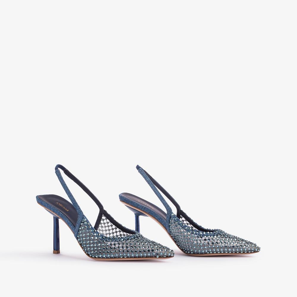 Le Silla GILDA SLINGBACK 80 mm Blu | IT_LS10539