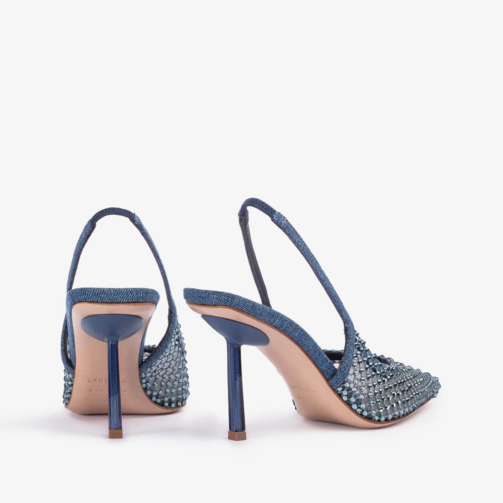 Le Silla GILDA SLINGBACK 80 mm Blu | IT_LS10539