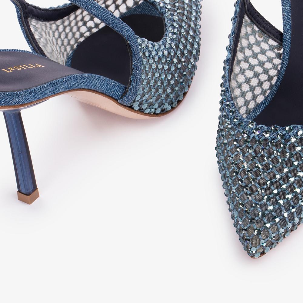 Le Silla GILDA SLINGBACK 80 mm Blu | IT_LS10539