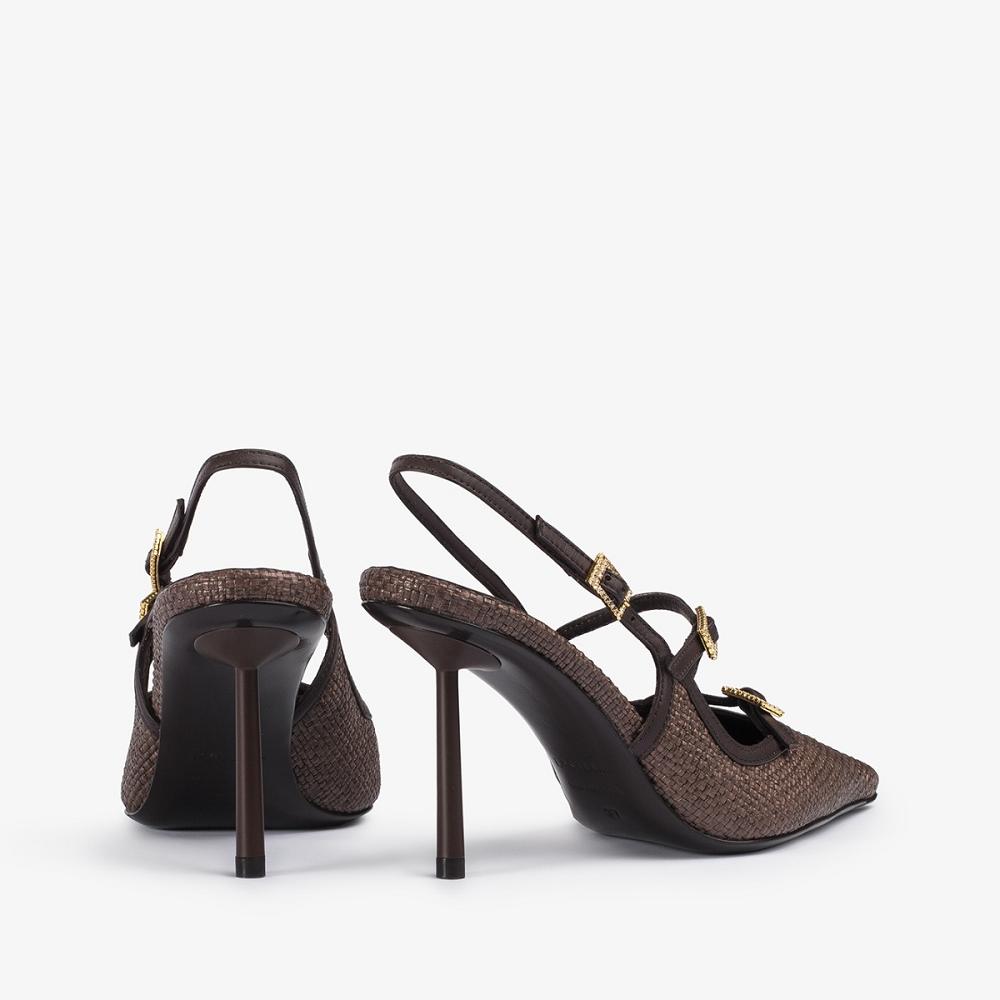 Le Silla MORGANA SLINGBACK 80 mm Cioccolato Scuro Marroni | IT_LS46920