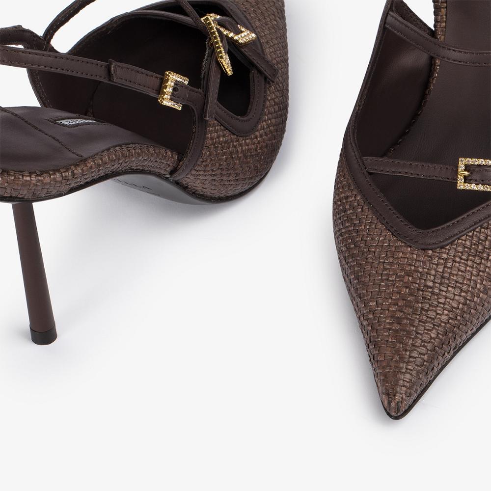 Le Silla MORGANA SLINGBACK 80 mm Cioccolato Scuro Marroni | IT_LS46920