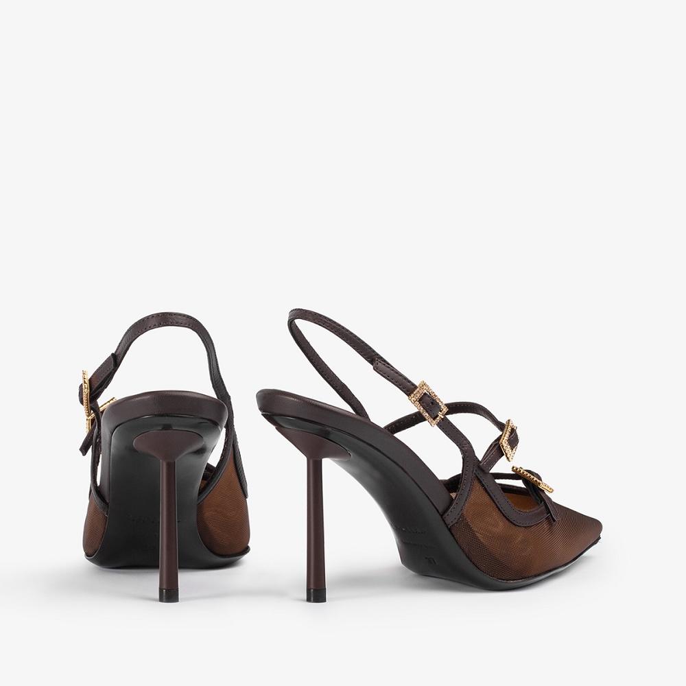 Le Silla MORGANA SLINGBACK 80 mm Cioccolato Scuro Marroni | IT_LS35499