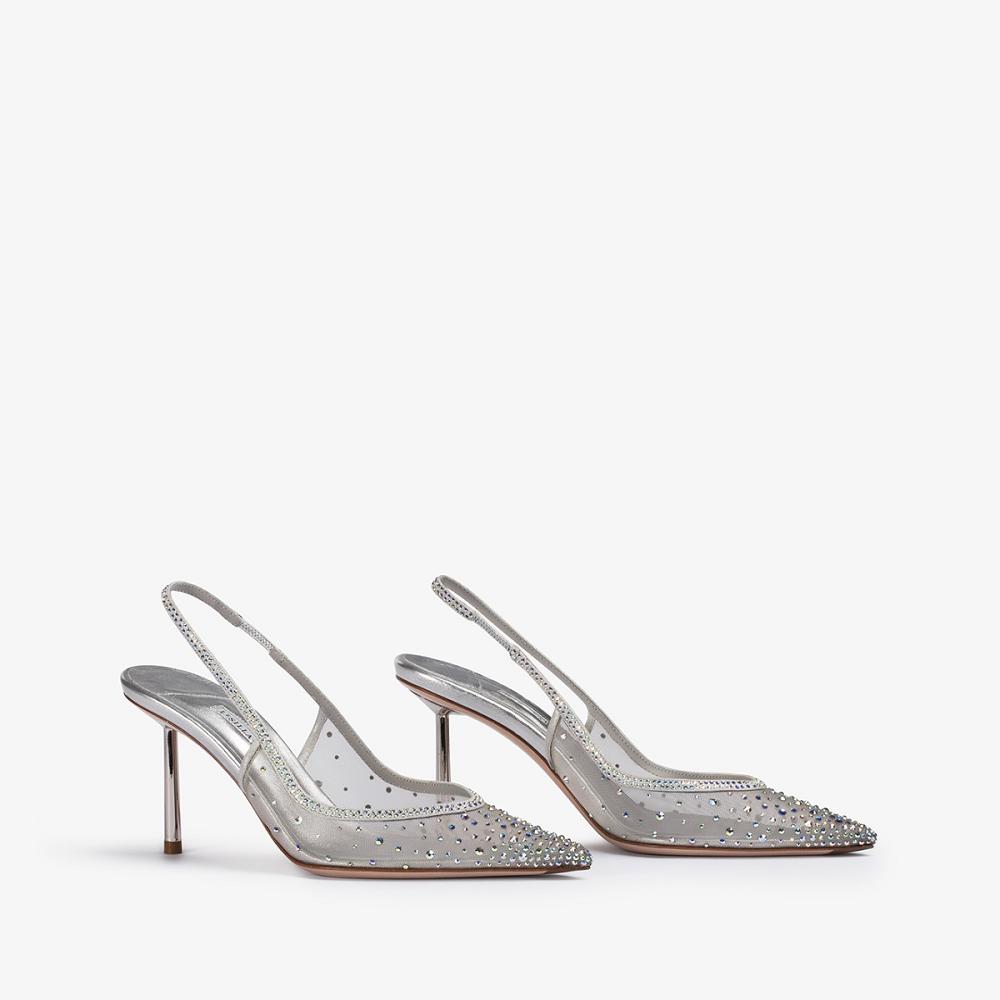 Le Silla NICOLE SLINGBACK 80 mm Argento | IT_LS45730