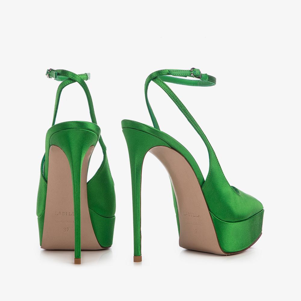 Le Silla UMA SLINGBACK 140 mm Verde Acqua Verdi | IT_LS58578