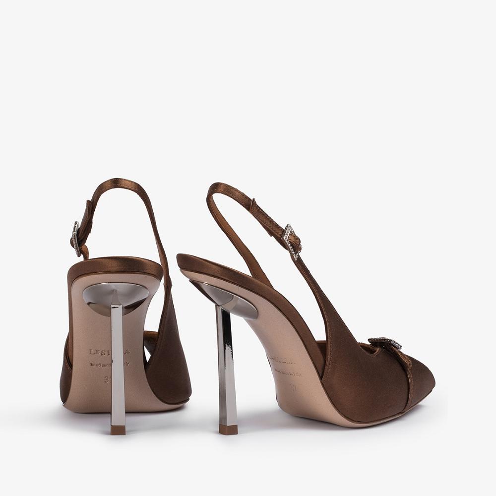 Le Silla VITTORIA SLINGBACK 100 mm Marroni | IT_LS33026