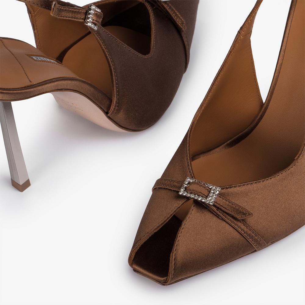 Le Silla VITTORIA SLINGBACK 100 mm Marroni | IT_LS33026