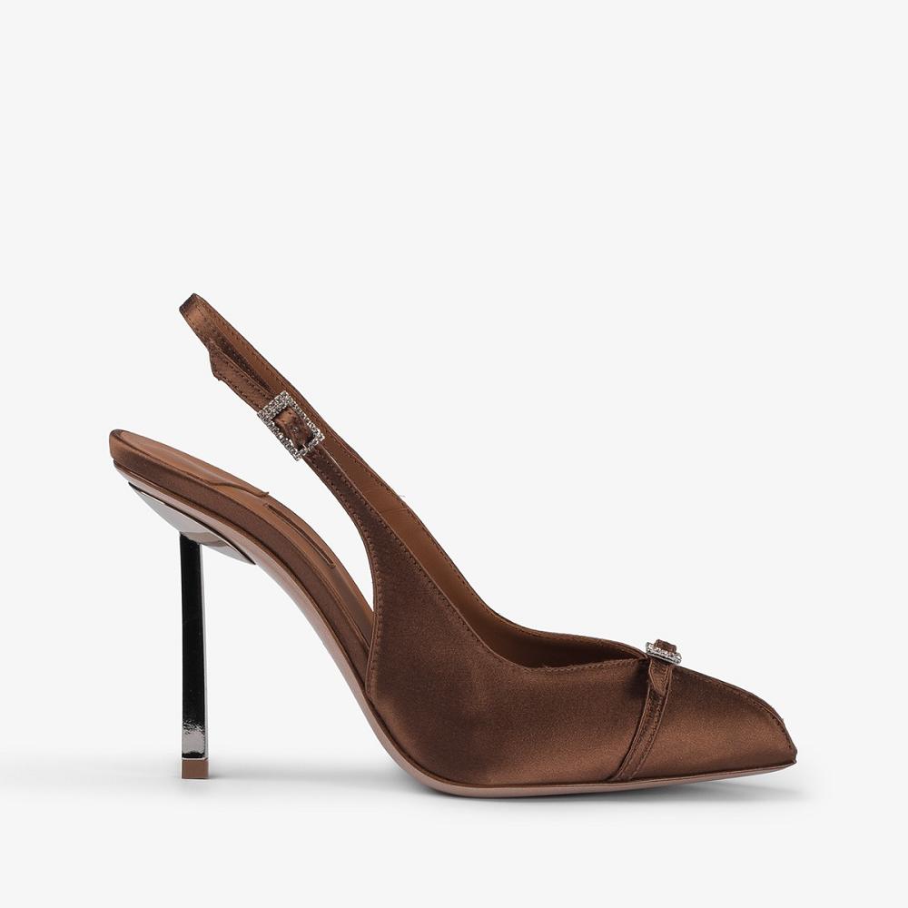 Le Silla VITTORIA SLINGBACK 100 mm Marroni | IT_LS37775