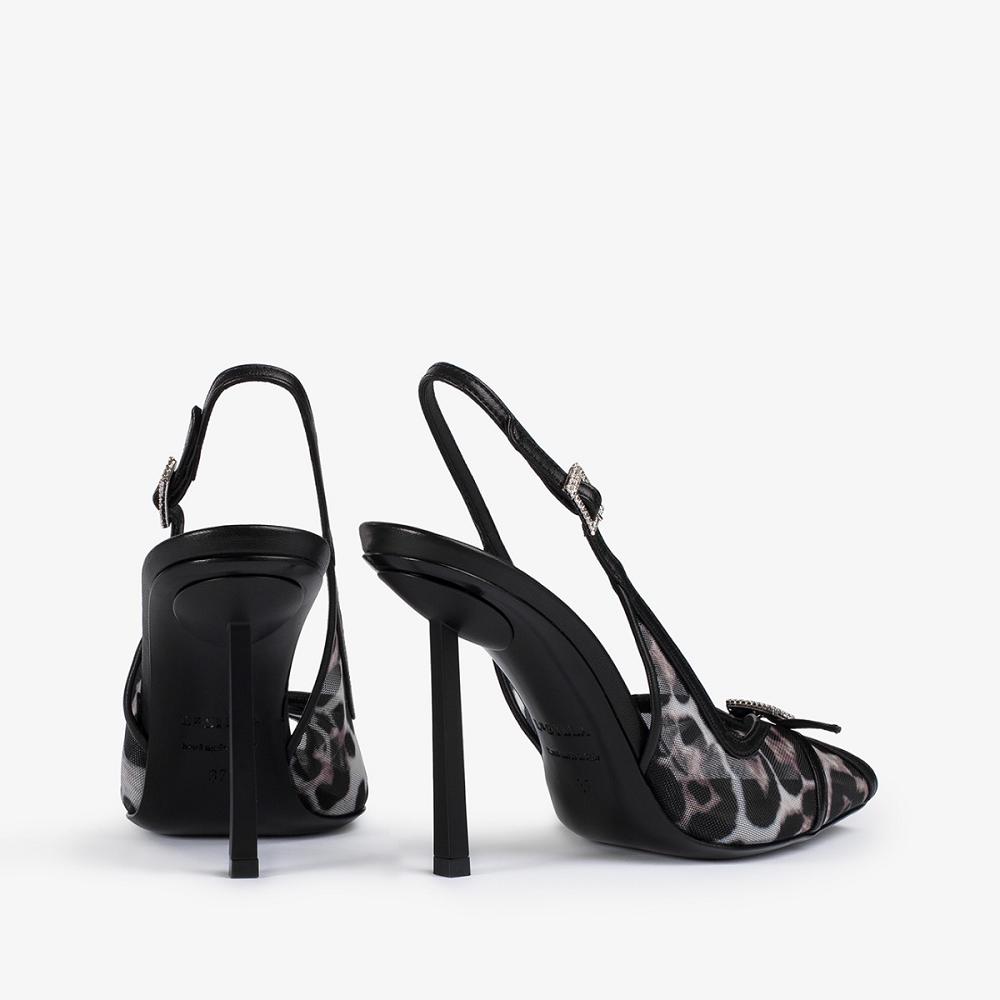 Le Silla VITTORIA SLINGBACK 100 mm Nere Leopardate | IT_LS86334