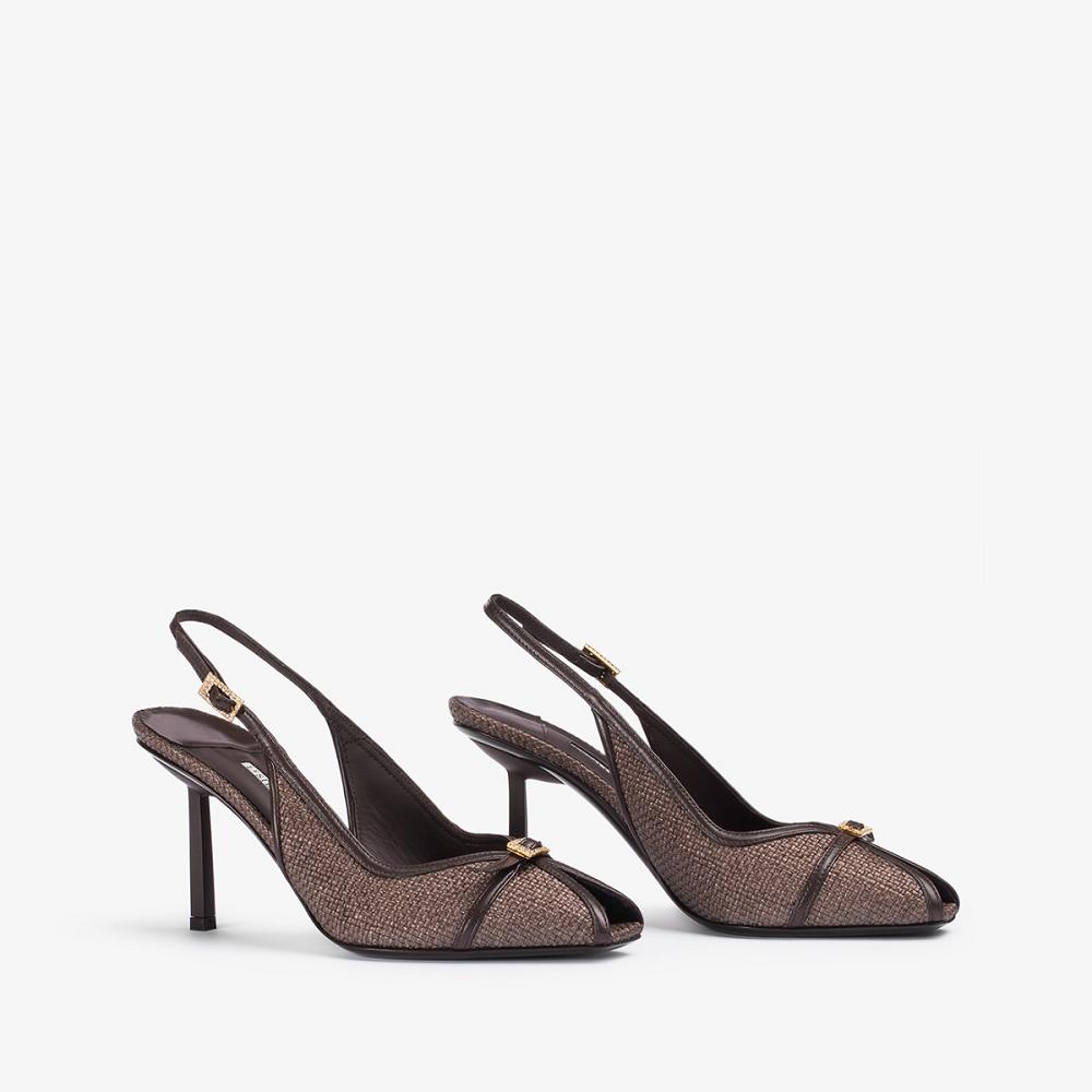 Le Silla VITTORIA SLINGBACK 95 mm Cioccolato Scuro Marroni | IT_LS59098