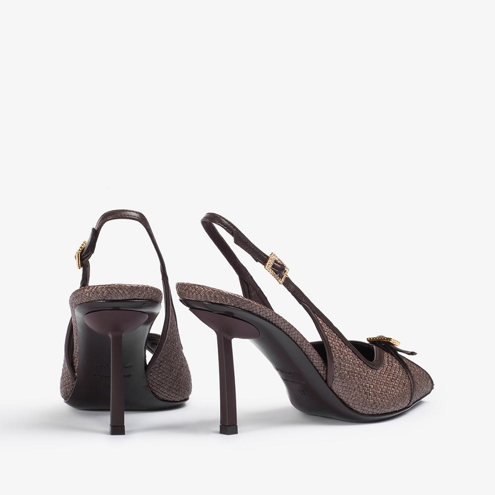 Le Silla VITTORIA SLINGBACK 95 mm Cioccolato Scuro Marroni | IT_LS59098