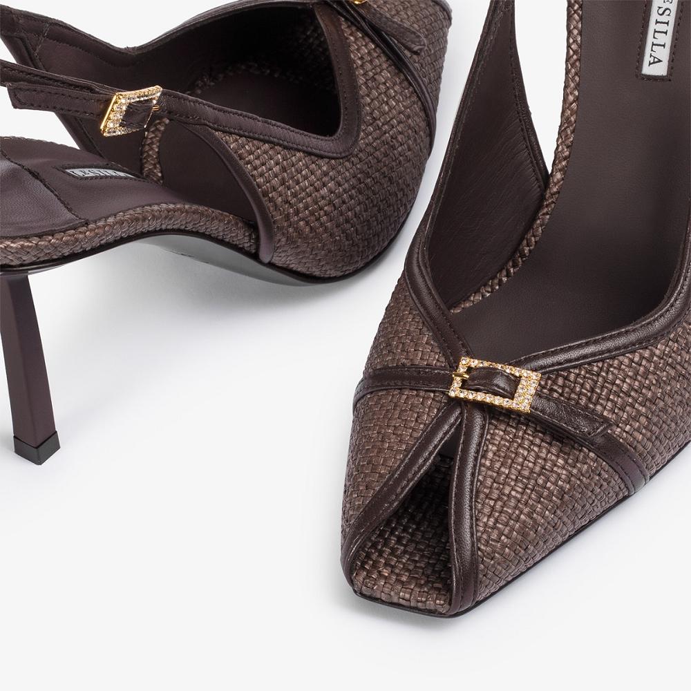 Le Silla VITTORIA SLINGBACK 95 mm Cioccolato Scuro Marroni | IT_LS59098