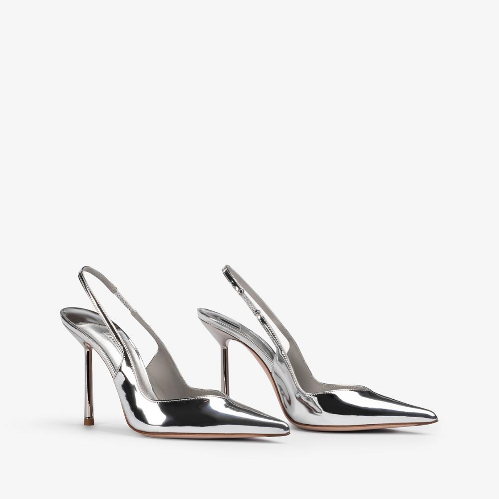 Le Silla VIVIENNE SLINGBACK 100 mm Argento Metal | IT_LS52696