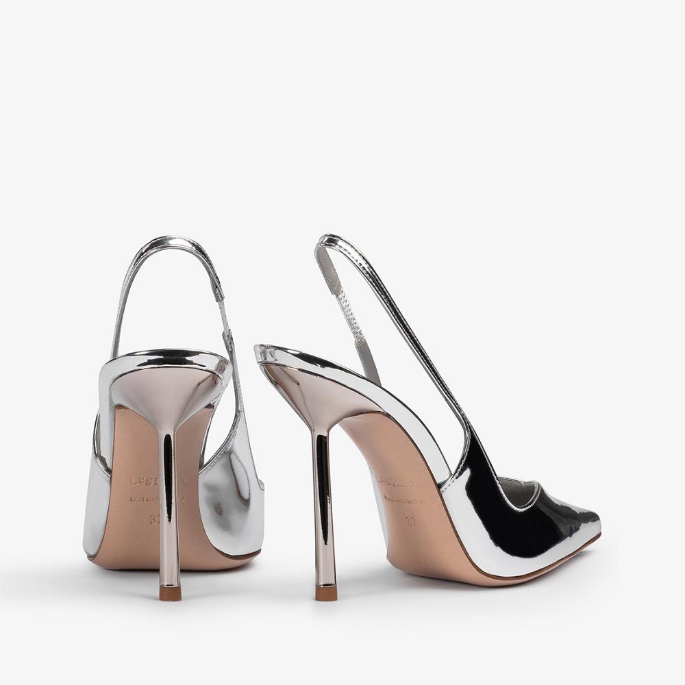 Le Silla VIVIENNE SLINGBACK 100 mm Argento Metal | IT_LS52696