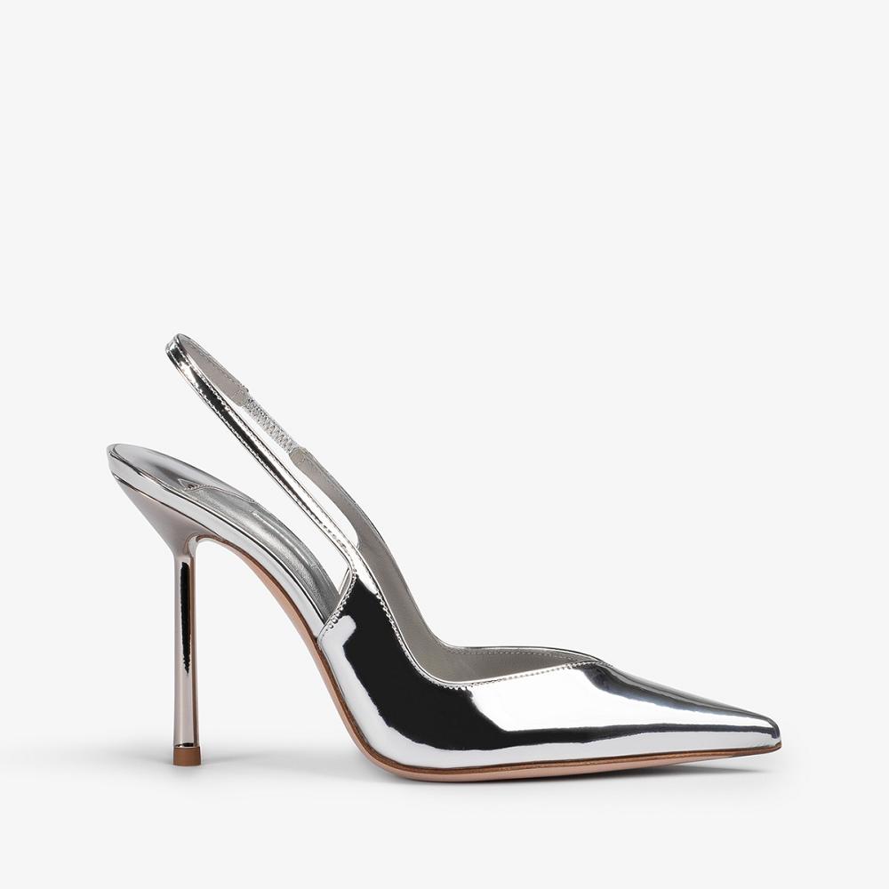 Le Silla VIVIENNE SLINGBACK 100 mm Argento Metal | IT_LS52696