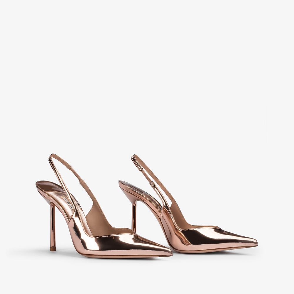 Le Silla VIVIENNE SLINGBACK 100 mm Rosa Oro Metal | IT_LS67344